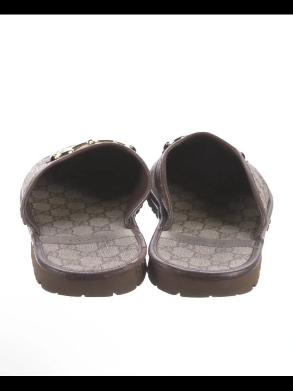 Gucci Brown GG Canvas Horsebit Mule Slides
